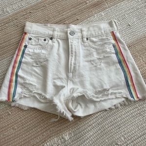 NWOT American Eagle White Distressed Jean Shorts